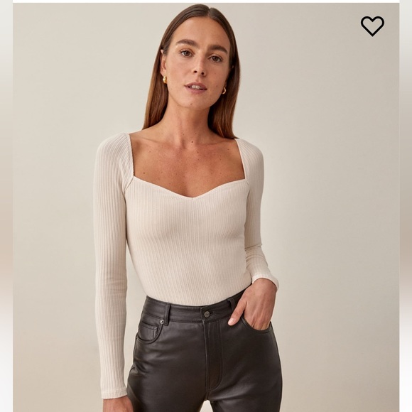 Reformation Tops Reformation October Knit Top Bone Xs Poshmark
